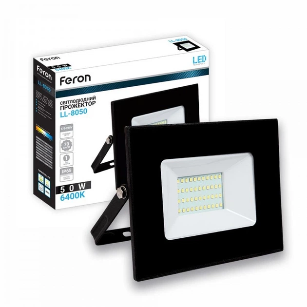 Светодиодный прожектор Feron LL-8050 50W - Фото 1 Светодиодный прожектор Feron LL-8050 50W - изображение 1