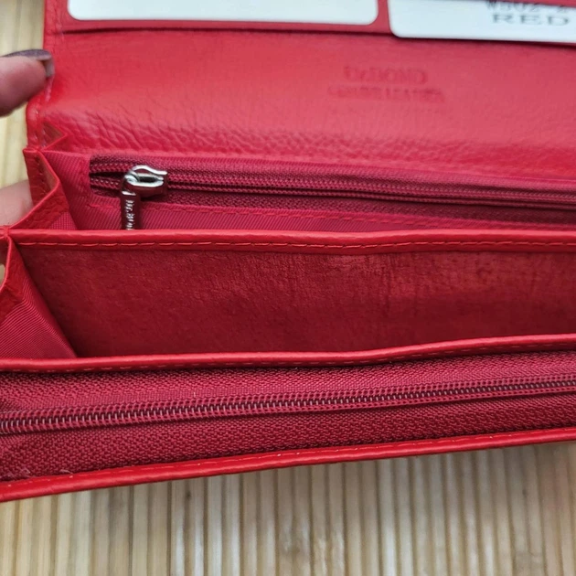 Кошелек женский из кожи красный W502-2 на магнитах 18×8.5 - изображение 5