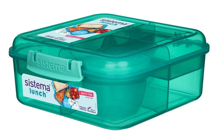 Pojemnik na lunch Sistema Bento Cube Lunch 1.25 L zielony (5744001131350) - obraz 1