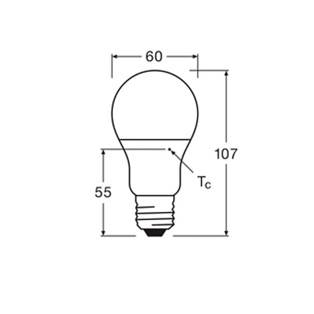 Лампа LED 8,5W 220V 806lm 4000K E27 60x107mm груша [4099854109799] OSRAM VALUE CL A60 - зображення 4