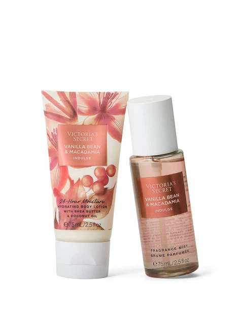 Подарунковий набір спрей міст + лосьйон Victoria's Secret The Indulge Starter Kit Duo Vanilla Bean & Macadamia, 75 мл + 75 мл - зображення 2