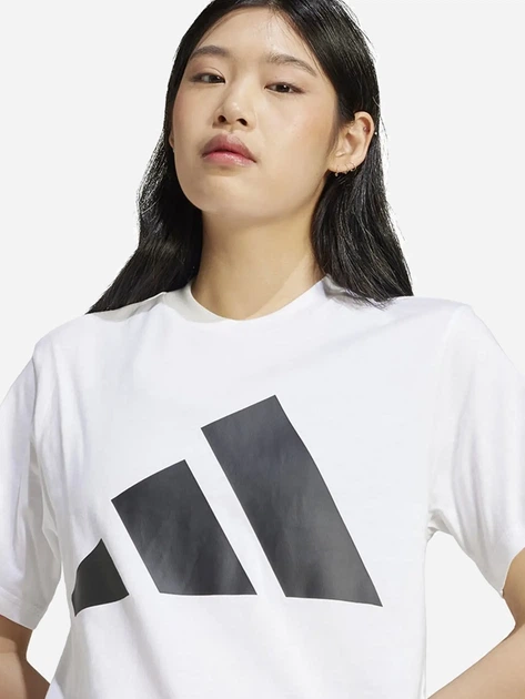 Футболка хлопковая женская Adidas W Bl Sj T JC5728 S White/Black (4067891020940) - изображение 3