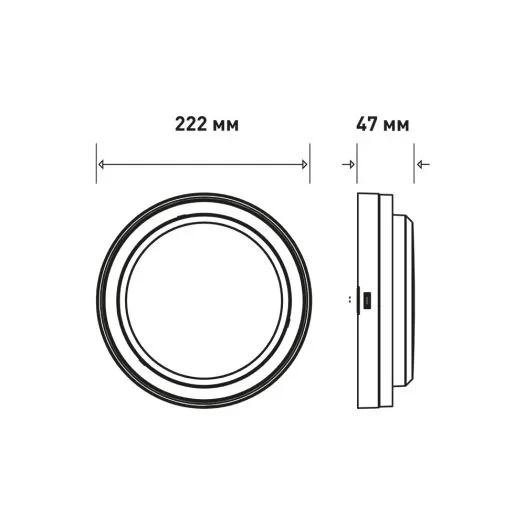 Светильник светодиодный накладной MAXUS MBH 20W 3CCT IP65 BL Circle - изображение 4