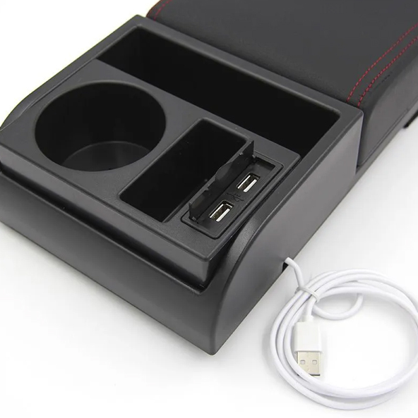 Підлокітник універсальний для авто оснащений подвійним USB-портом та вбудованим 1-метровим шнуром USB - зображення 5