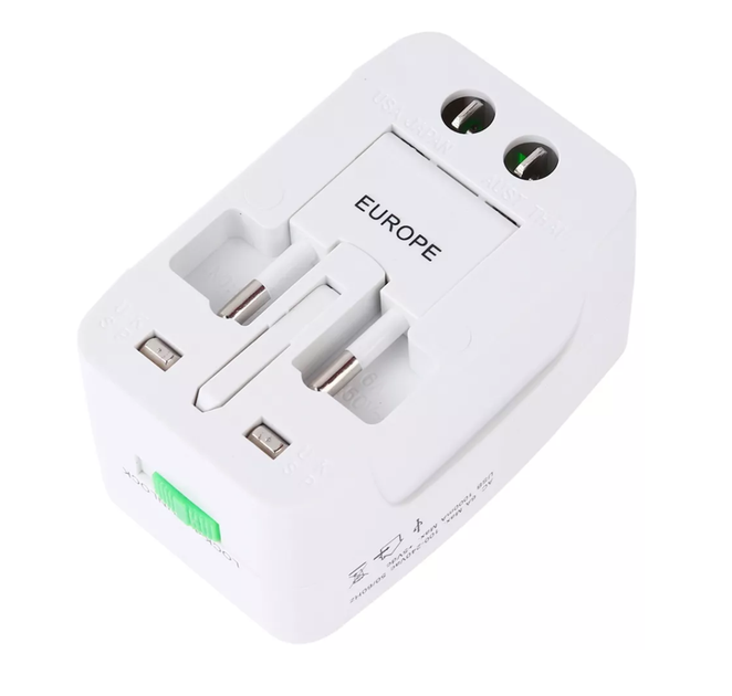 Універсальний мережний адаптер перехідник Universal Adaptor з штекерами EU UK US AU - Фото 5 Універсальний мережний адаптер перехідник Universal Adaptor з штекерами EU UK US AU - зображення 5