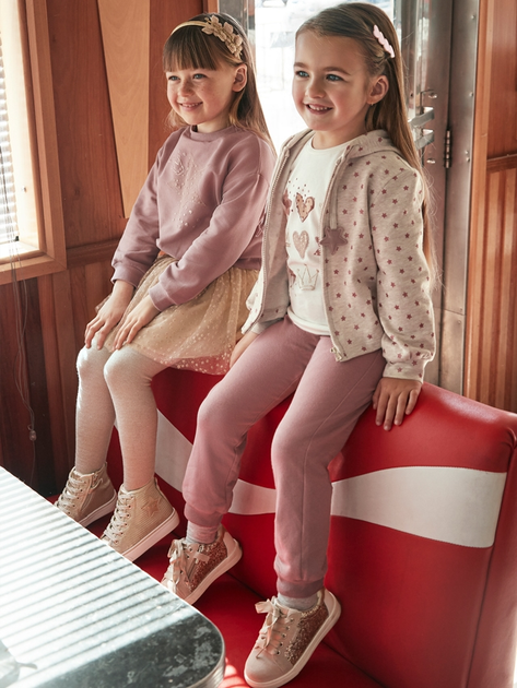 Komplet dziecięcy dla dziewczynki (bluza rozpinana + koszulka z długimi rękawami + spodnie) Mayoral 4.889-86 92 cm Kremowy/Różowy (8445865484879) - obraz 6