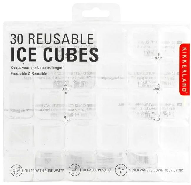 Форми для льоду Kikkerland Clear Reusable Ice Cubes 30 шт. (0612615096462) - зображення 1