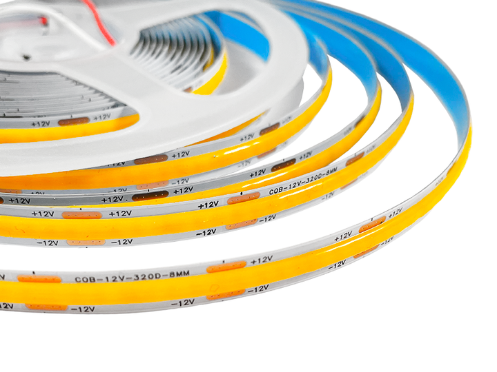 Світлодіодна стрічка COB 320led-8mm-12V IP20 12W/m 600lm/m жовтий LEDUA - зображення 5