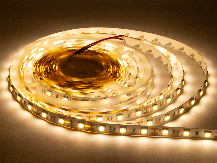 Светодиодная лента 1 м PREMIUM SMD5050 60 LED 12В 10Вт/м 14LM/LED IP20 2700-3500К теплый белый - изображение 2