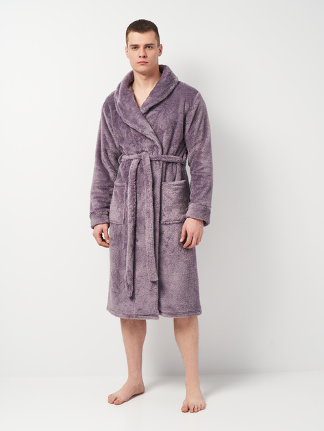 Халат мужской махровый теплый зимний BARWA garments 0351 XL Светло-фиолетовый (2110003514225) 