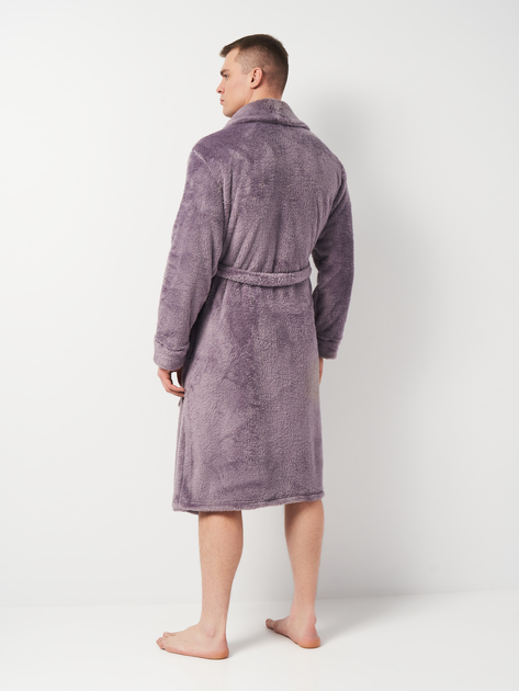Халат мужской махровый теплый зимний BARWA garments 0351 XL Светло-фиолетовый (2110003514225) 