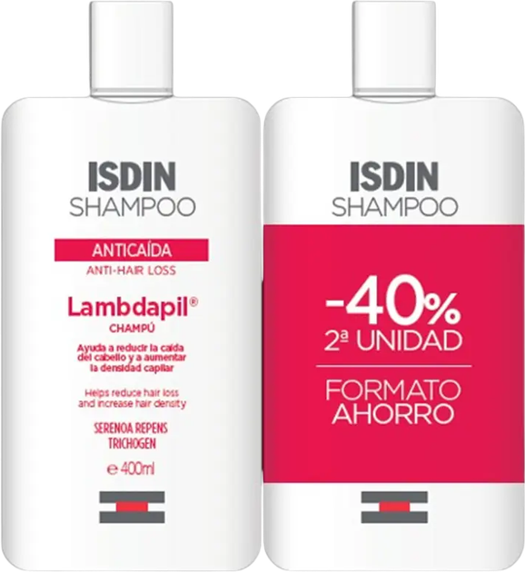 Шампунь для волосся Isdin Lambdapil Hair Loss 2 x 400 мл (8429420302396) - зображення 1