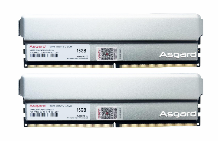 Оперативная память Asgard DDR5 UDIMM 32GB (16GBx2) 5600MT/s EXPO, XMP3.0 (VAM5US56C46AG-DHELSN) Micron Technology - изображение 2