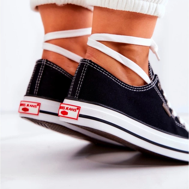 Trampki damskie materiałowe do kostki Cross Jeans JJ2R4011C 39 Czarne (8697319243918) - obraz 8