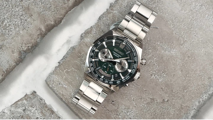 Наручний годинник хронограф чоловічий Seiko SSB405P1 100М - зображення 8