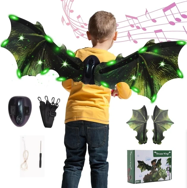 Рухомі електричні крила для дітей RIAS Shadow Angel №622 з підсвічуванням Black-Green (3_05814) - Фото 2 Рухомі електричні крила для дітей RIAS Shadow Angel №622 з підсвічуванням Black-Green (3_05814) - зображення 2