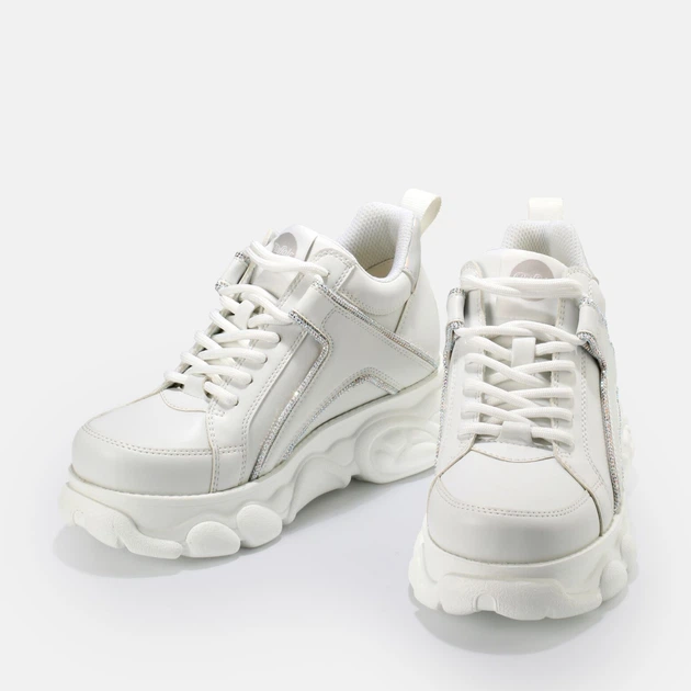 Sneakersy damskie na wysokiej platformie Buffalo Calzature 1630702 41 Biały/Srebrny (4061516514258) - obraz 4