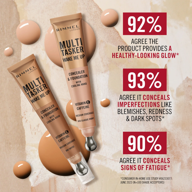 Тональна основа для обличчя Rimmel London Multitasker Wake Me Up Sand 20 мл (3616305714909) - зображення 4