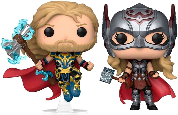 Zestaw figurek Funko Pop! Marvel Studio Thor Love and Thunder Thor and Mighty Thor Exclusive 10 cm 2 szt (889698631761) - obraz 2