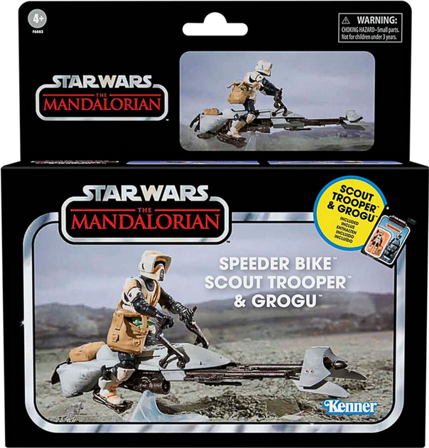 Figurka z akcesoriami Hasbro Star Wars the Mandalorian Speeder Bike Scout Trooper & Grogu 9 cm (5010996126825) - obraz 1