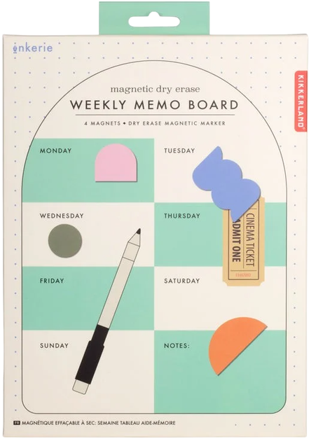 Tablica magnetyczna na notatki Kikkerland Memo Board Green (0612615119727) - obraz 4