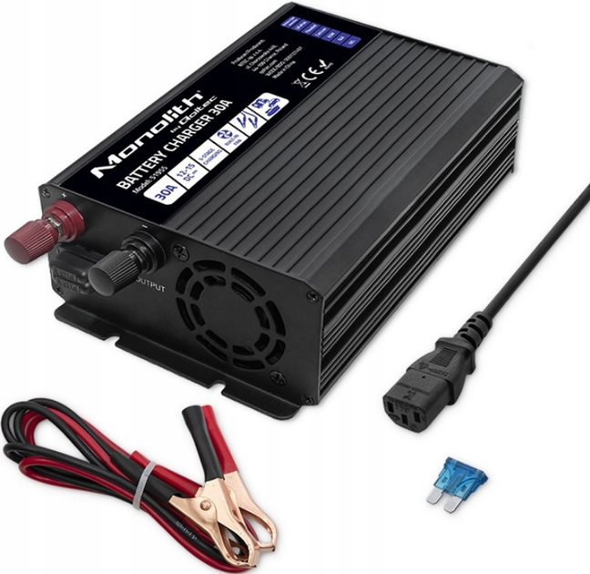 Зарядний пристрій для акумуляторів LiFePO4 AGM GEL SLA 30A 12V Qoltec - зображення 2