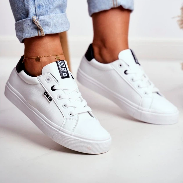 Жіночі кеди низькі Big Star EE274312 38 Білий/Чорний (5900714138745) - зображення 3