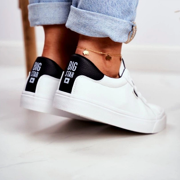 Жіночі кеди низькі Big Star EE274312 38 Білий/Чорний (5900714138745) - зображення 5
