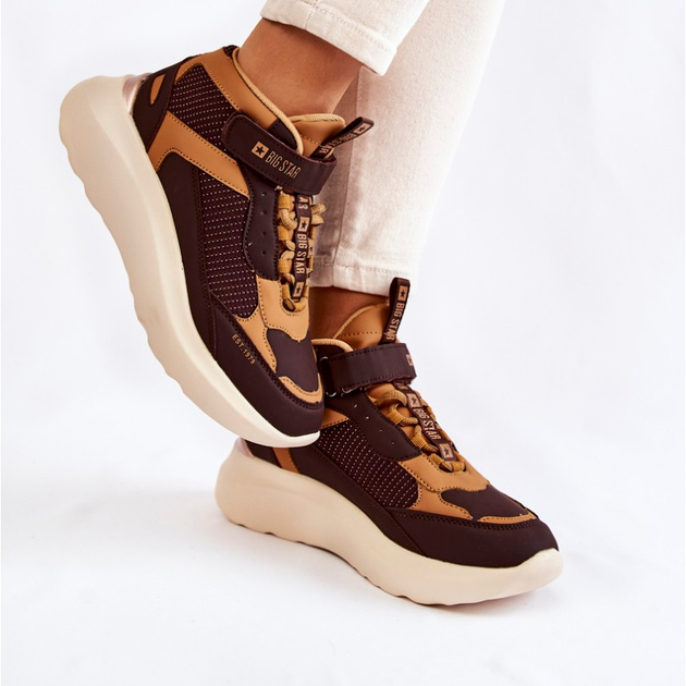 Sneakersy damskie na rzepy Big Star KK274404 39 Brązowe (5900714580377) - obraz 3