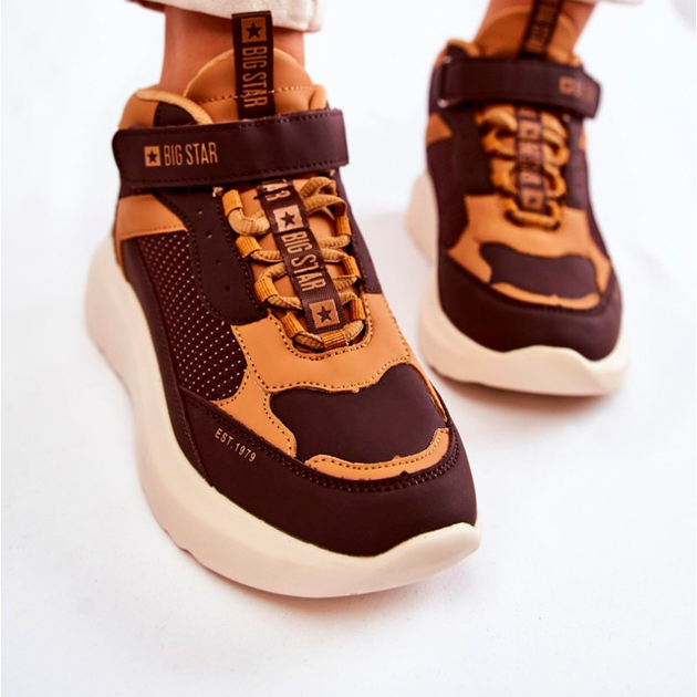 Sneakersy damskie na rzepy Big Star KK274404 39 Brązowe (5900714580377) - obraz 4