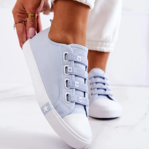 Trampki damskie materiałowe do kostki Big Star HH274095 37 Niebieskie (5900714338428) - obraz 7