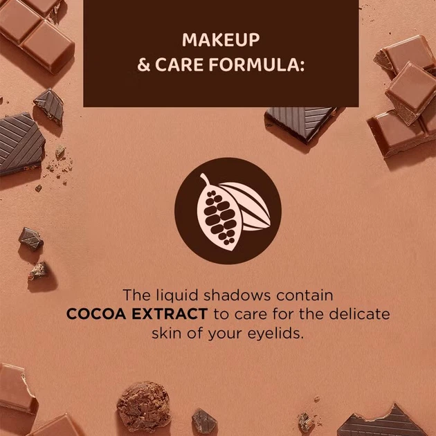 Cień do powiek w płynie Eveline Choco Glamour Cocoa Extract brokatowy №04 shimmering 6.5 ml (5903416058984) - obraz 5