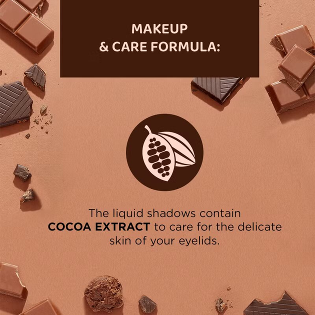 Cień do powiek w płynie Eveline Choco Glamour Cocoa Extract brokatowy №04 shimmering 6.5 ml (5903416058984) - obraz 5