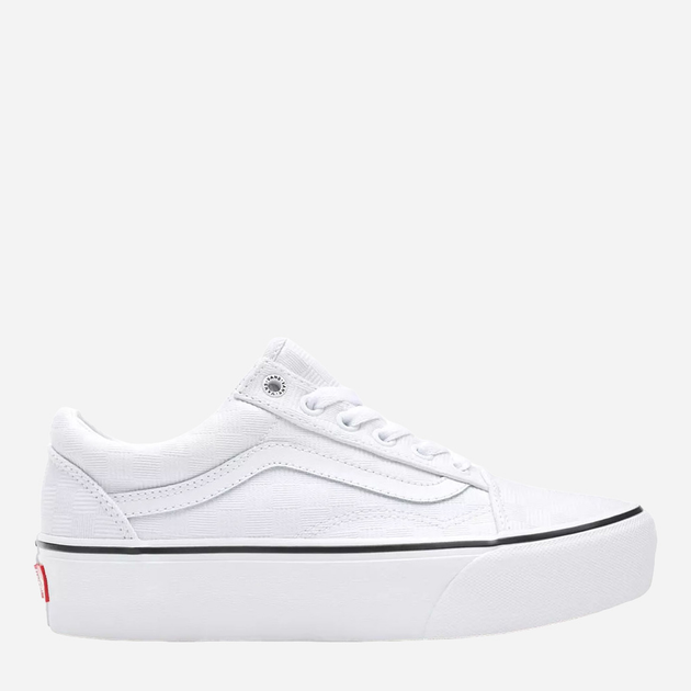 Tenisówki damskie materiałowe Vans Old Skool Platform Tonal Checkerboard VN0A3B3U42B 40 Białe (194902657995) - obraz 1