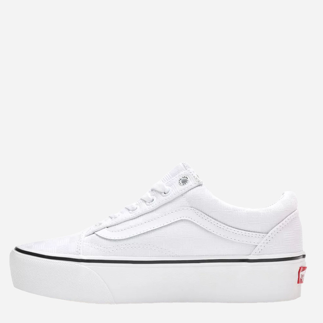 Tenisówki damskie materiałowe Vans Old Skool Platform Tonal Checkerboard VN0A3B3U42B 40 Białe (194902657995) - obraz 4