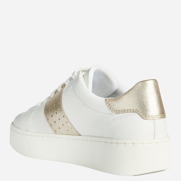 Sneakersy damskie Geox D35QXB085Y2 38 (5UK) 24.7 cm Biały/Złoty (8056206039490) - obraz 3