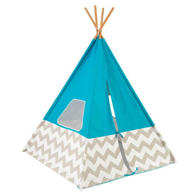 Дитячий намет вігвам KidKraft Tipi 122 х 122 х 163 см Синій (0706943002230) - зображення 1