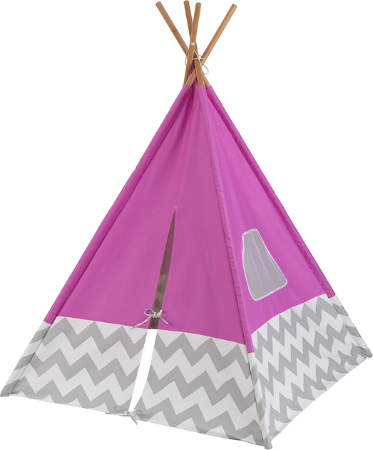 Дитячий намет вігвам KidKraft Tipi 122 х 122 х 163 см Рожевий (0706943002278) - зображення 1