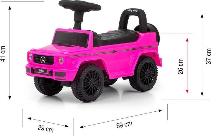 Jeździk Milly Mally Mercedes G350D S Różowy (5901761127553) - obraz 5