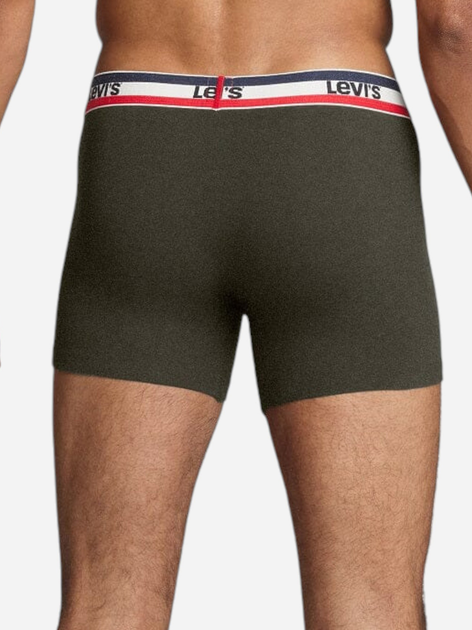 Zestaw majtek męskich typu bokserki bawełnianych 3 szt Levi's Logo Boxer Brief 3P 100002870-009 XL Khaki (8720245437530) - obraz 4