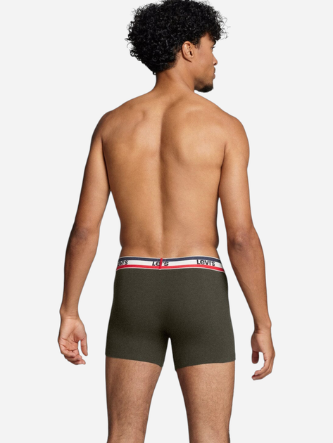 Zestaw majtek męskich typu bokserki bawełnianych 3 szt Levi's Logo Boxer Brief 3P 100002870-009 XL Khaki (8720245437530) - obraz 6