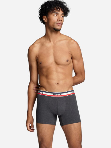 Zestaw majtek męskich typu bokserki bawełnianych 3 szt Levi's Logo Boxer Brief 3P 100002870-009 XL Khaki (8720245437530) - obraz 8