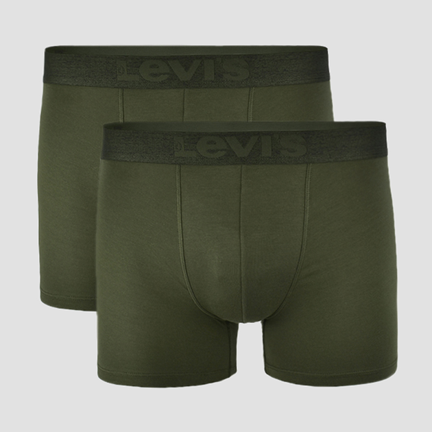 Набір трусів-боксерів чоловічих бавовняних Levi's Mel Wb Boxer Brief Org Co 2 7012039230-030 M 2 шт Хакі (8720245288811) - зображення 1