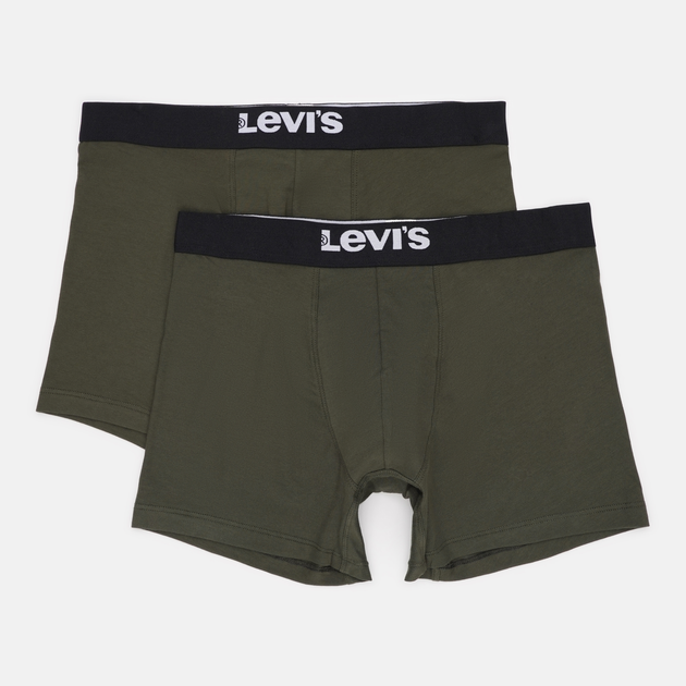 Набір трусів-боксерів чоловічих бавовняних Levi's Sld Basc Boxer Brief Org Co 701222842-012 L 2 шт Хакі (8720245437882) - зображення 1