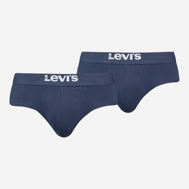 Zestaw majtek męskich typu slipy bawełnianych 2 szt Levi's Solid Basic Brief Org Co 2P 701223909-002 M Granatowy (8720245438513) - obraz 1