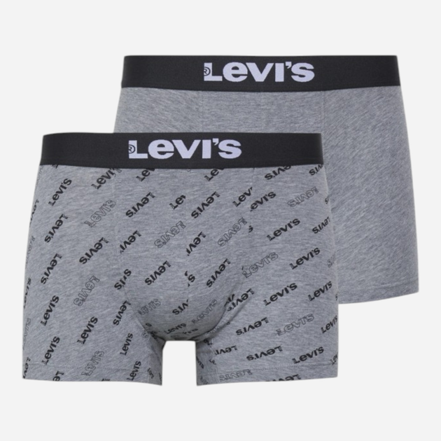 Zestaw majtek męskich typu bokserki bawełnianych 2 szt Levi's Logo Aop Boxer Brief Org Co 701227428-002 M Szary (8720245581585) - obraz 1