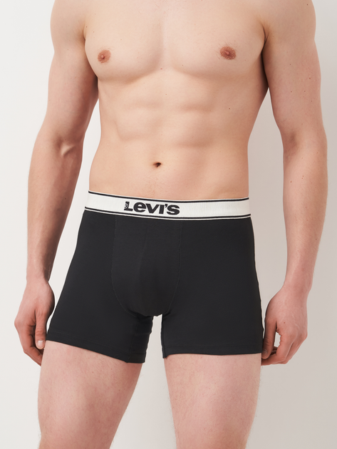Zestaw majtek męskich typu bokserki bawełnianych 2 szt Levi's Vntg Htr Boxer Brief Org Co 701227424-001 2XL Czarny (8720245581233) - obraz 3