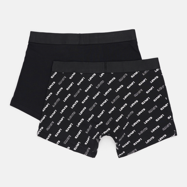 Набір трусів-боксерів чоловічих бавовняних Levi's Logo Aop Boxer Brief Org Co 701227428-003 2XL 2 шт Чорний (8720245581660) - зображення 2