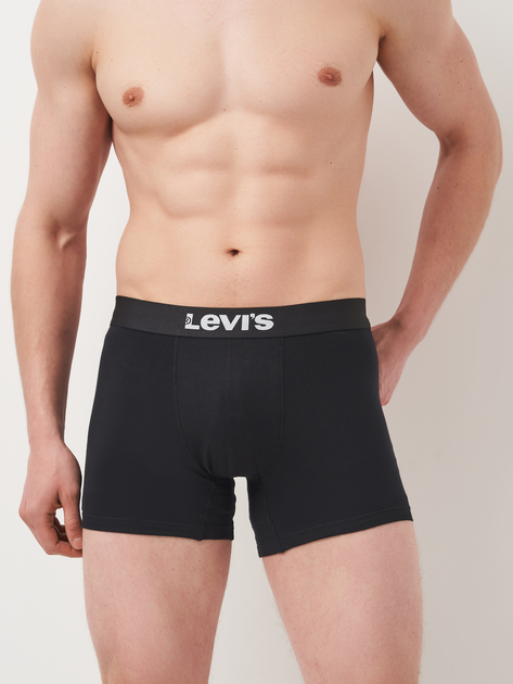 Zestaw majtek męskich typu bokserki bawełnianych 2 szt Levi's Logo Aop Boxer Brief Org Co 701227428-003 2XL Czarny (8720245581660) - obraz 4