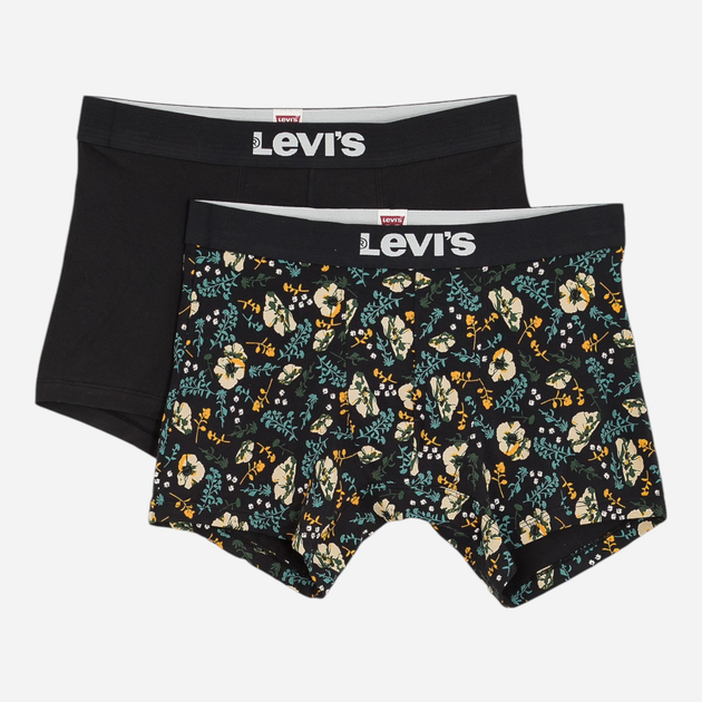 Набір трусів-боксерів чоловічих бавовняних Levi's Flower Aop Boxer Brief 2P 701229538-001 M 2 шт Чорний (8720245656184) - зображення 1